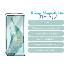 Cargar imagen en el visor de la galería, Mica de Vidrio 9D Curva para Honor Magic 6 Lite Con Contorno Negro