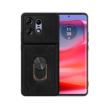 Cargar imagen en el visor de la galería, Funda Uso Rudo Con Soporte Anillo y Tarjetero Card Slot Bumper Para Moto Edge 50 Pro