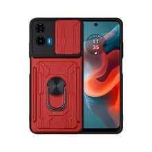 Cargar imagen en el visor de la galería, Funda Uso Rudo Con Soporte Anillo y Tarjetero Card Slot Bumper Para Moto G34