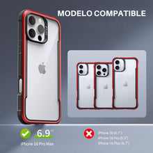 Cargar imagen en el visor de la galería, Raptic Shield Uso Rudo con Marco Aluminio para iPhone 16 Pro Max