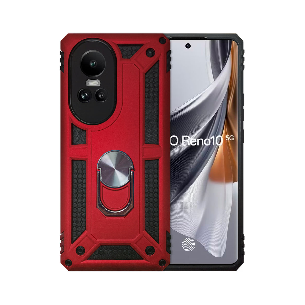Funda Magnética De Vidrio Templado Y Marco Metálico Para OPPO Reno 10 / Reno 10 Pro – Protección 360° Con Imanes Invisibles, Color Azul