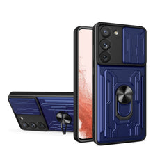 Cargar imagen en el visor de la galería, Funda Uso Rudo Con Soporte Anillo y Tarjetero Card Slot Bumper Para Samsung S23 Plus