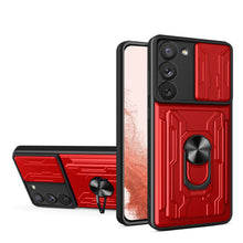 Cargar imagen en el visor de la galería, Funda Uso Rudo Con Soporte Anillo y Tarjetero Card Slot Bumper Para Samsung S23 Plus