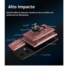 Cargar imagen en el visor de la galería, Funda Uso Rudo Con Soporte Anillo y Tarjetero Card Slot Bumper Para Vivo V30 Lite