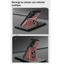 Cargar imagen en el visor de la galería, Funda Uso Rudo Con Soporte Anillo y Tarjetero Card Slot Bumper Para Honor 90 Lite