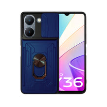 Cargar imagen en el visor de la galería, Funda Uso Rudo Con Soporte Anillo y Tarjetero Card Slot Bumper Para Vivo Y36