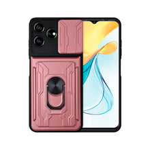Cargar imagen en el visor de la galería, Funda Uso Rudo Con Soporte Anillo y Tarjetero Card Slot Bumper Para ZTE Axon 50 Lite