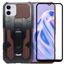 Cargar imagen en el visor de la galería, Funda Uso Rudo Para iPhone 11 Con Soporte Robot Clip Case Más Mica 9D 2pz