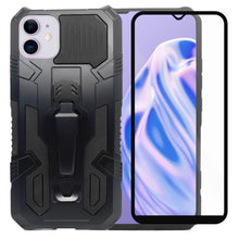 Cargar imagen en el visor de la galería, Funda Uso Rudo Para iPhone 11 Con Soporte Robot Clip Case Más Mica 9D 2pz