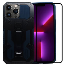 Cargar imagen en el visor de la galería, Funda de Uso Rudo Para iPhone 13 Pro Max Con Soporte Robot Clip Case Más Mica 9D 2pz