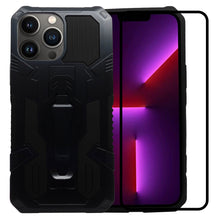 Cargar imagen en el visor de la galería, Funda de Uso Rudo Para iPhone 13 Pro Max Con Soporte Robot Clip Case Más Mica 9D 2pz