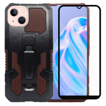 Cargar imagen en el visor de la galería, Funda Uso Rudo Para iPhone 13 Mini Con Soporte Robot Clip Case más mica 9D 2pz