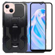 Cargar imagen en el visor de la galería, Funda Uso Rudo Para iPhone 13 Mini Con Soporte Robot Clip Case más mica 9D 2pz