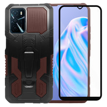 Cargar imagen en el visor de la galería, Funda Uso Rudo Para OPPO A16 Con Soporte Robot Clip Case Más Mica 9D 2 pzas