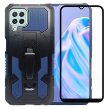Cargar imagen en el visor de la galería, Funda Uso Rudo Para Samsung Galaxy A22 4G Con Soporte Robot Clip Case Más Mica 9D 2pz