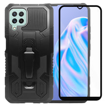 Cargar imagen en el visor de la galería, Funda Uso Rudo Para Samsung Galaxy A22 4G Con Soporte Robot Clip Case Más Mica 9D 2pz