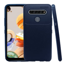 Cargar imagen en el visor de la galería, Funda Rugged Carbon Fibra Flexible Para LG K61 Negro
