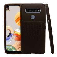 Cargar imagen en el visor de la galería, Funda Rugged Carbon Fibra Flexible Para LG K61 Negro