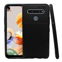 Cargar imagen en el visor de la galería, Funda Rugged Carbon Fibra Flexible Para LG K61 Negro