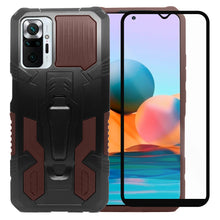 Cargar imagen en el visor de la galería, Funda Uso Rudo Para Xiaomi Para Redmi Note 10 / 10 Pro Con Soporte Robot Clip Case Más Mica 9D 2pz