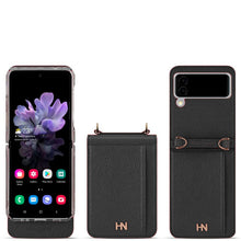 Cargar imagen en el visor de la galería, Funda Cartera De Lujo Con Correa Muñeca Card Pocket Diary Para Samsung Z Flip 3