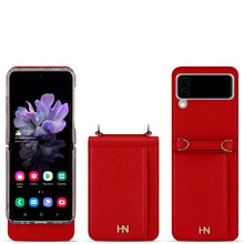 Cargar imagen en el visor de la galería, Funda Cartera De Lujo Con Correa Muñeca Card Pocket Diary Para Samsung Z Flip 3