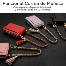 Cargar imagen en el visor de la galería, Funda Cartera De Lujo Con Correa Muñeca Card Pocket Diary Para Samsung Z Flip 3