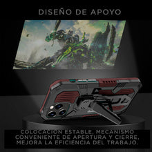 Cargar imagen en el visor de la galería, Funda Uso Rudo Para iPhone 11 Con Soporte Robot Clip Case Más Mica 9D 2pz