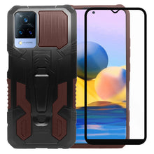 Cargar imagen en el visor de la galería, Funda Uso Rudo Para Vivo V21 Con Soporte Robot Clip Case Más Mica 9D 2PZ