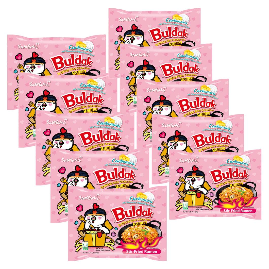 Sopa Instantánea Ramen Coreana Carbonara Picante Buldak 10 Bolsas