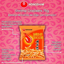 Cargar imagen en el visor de la galería, Botana Galleta Coreana Nongshim Camaron Snack Harina con Salda 75g 5pzs
