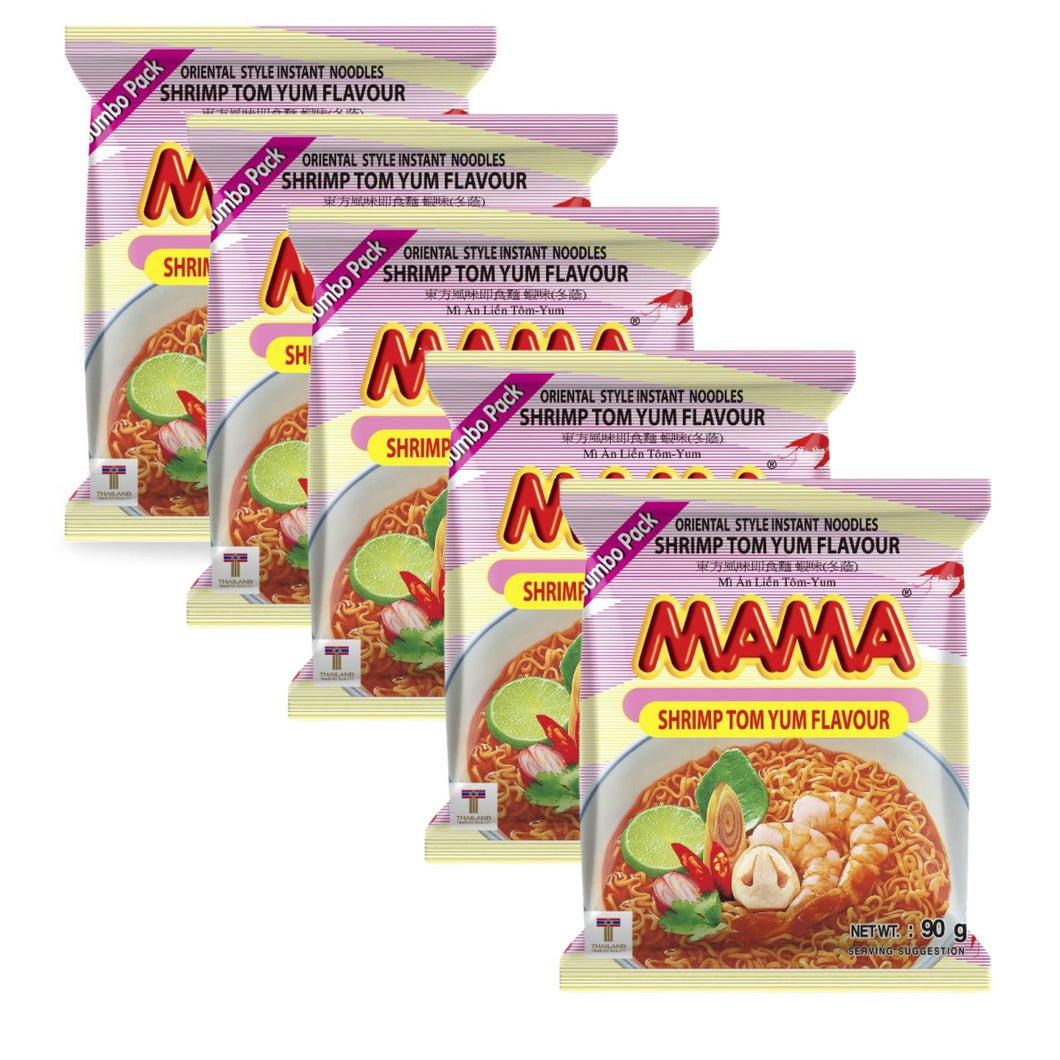 Ramen Instantáneo Thai Mama Ramen Tom Yum Camaron Picante 5 bolsas