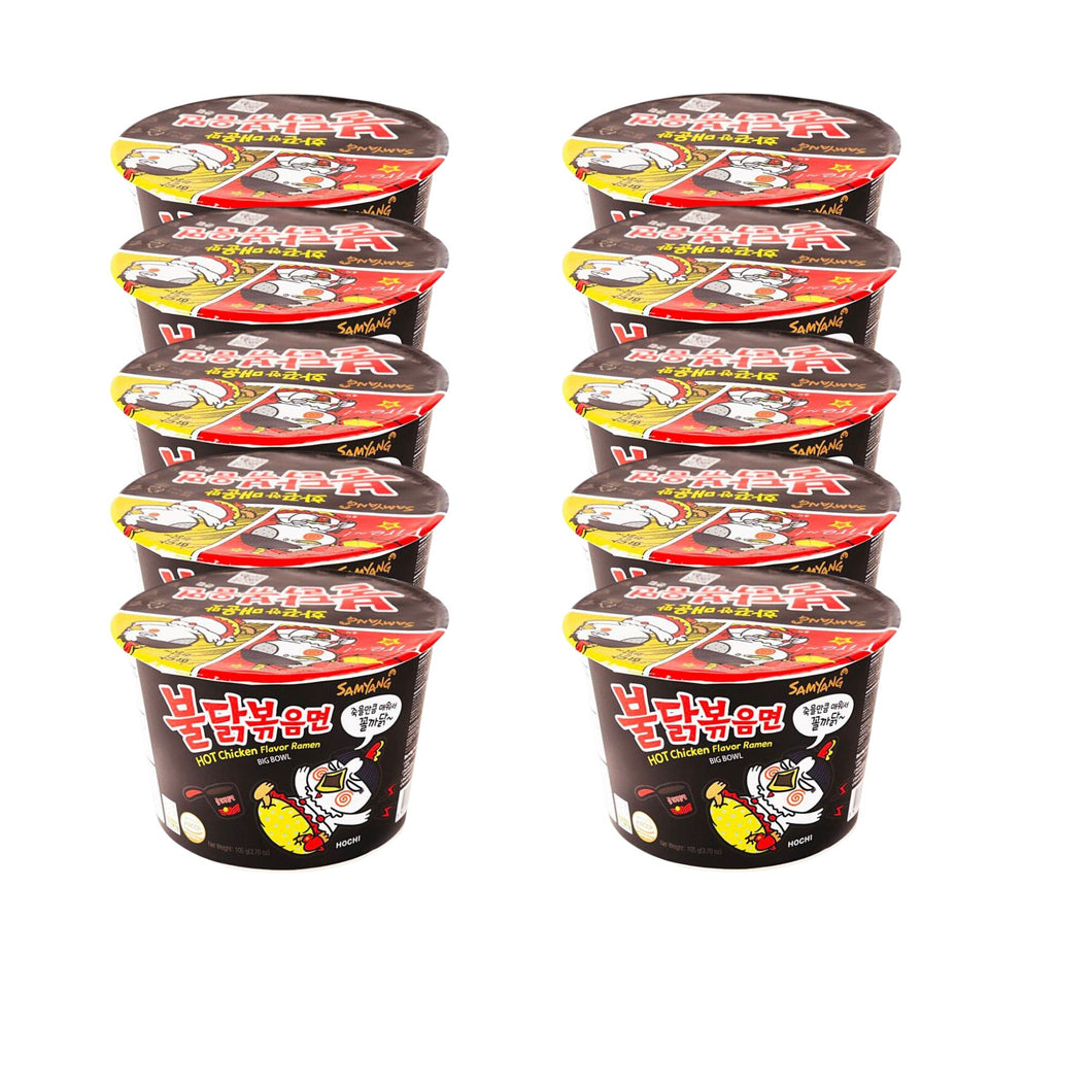 Sopa Instantánea Ramen Coreana Buldak Big Bowl Sabor Original de 10 Piezas