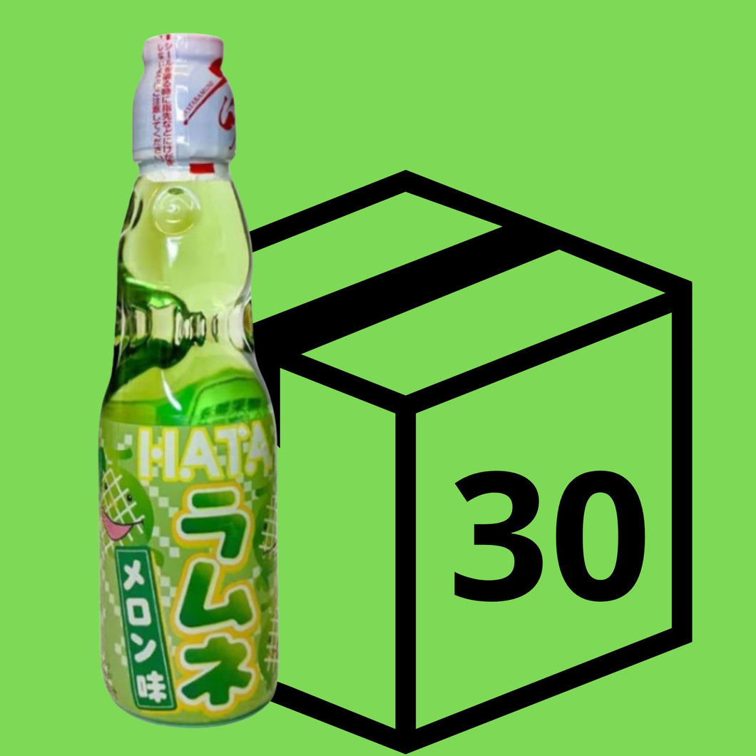 Bebida Ramune Hata Gaseoso Con Canica Vidrio Sabor De Melon 200ml 30 Botellas