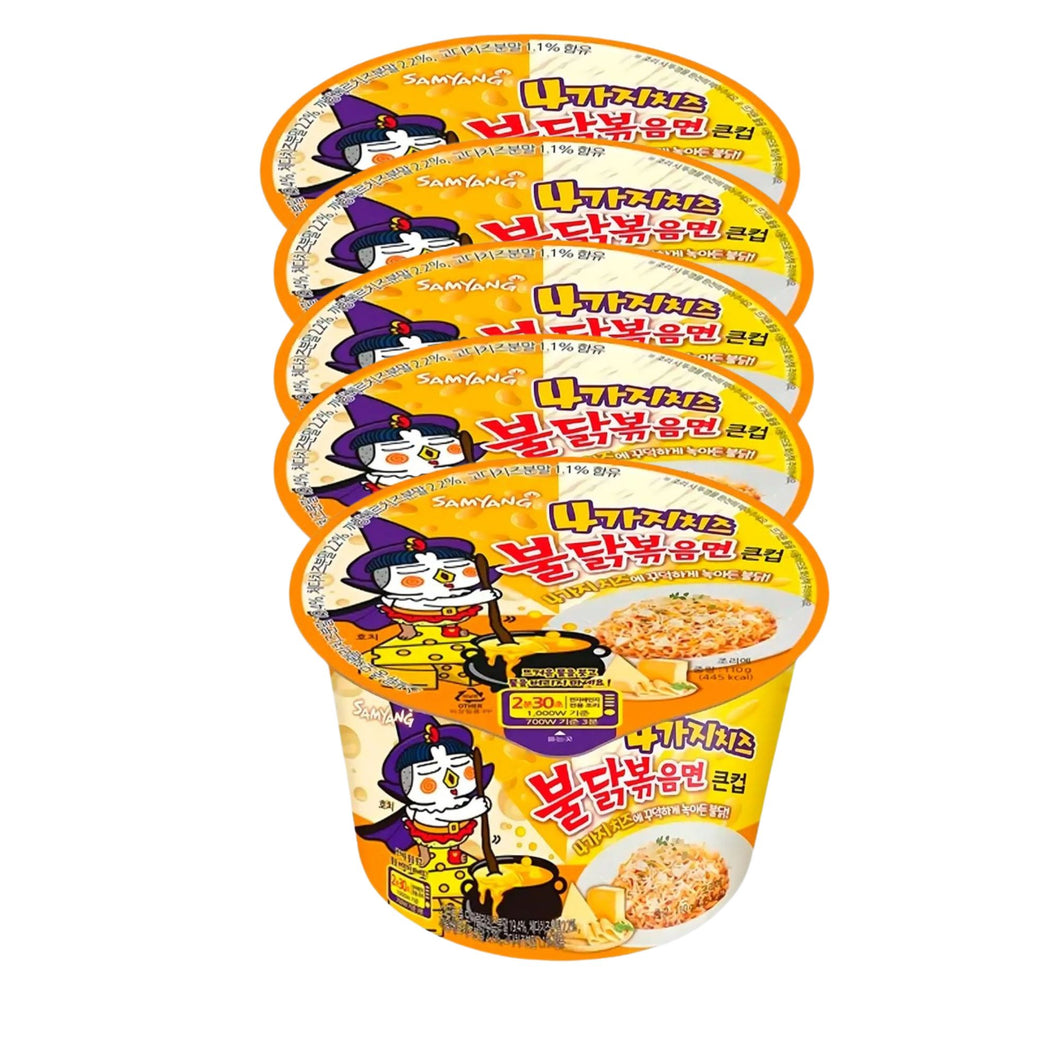 Sopa Instantánea Ramen Coreana Buldak Big Bowl Sabor 4 Quesos de 5 Vasos