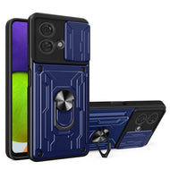 Funda Uso Rudo Con Soporte Anillo y Tarjetero Card Slot Bumper Para Moto Edge 40 Neo