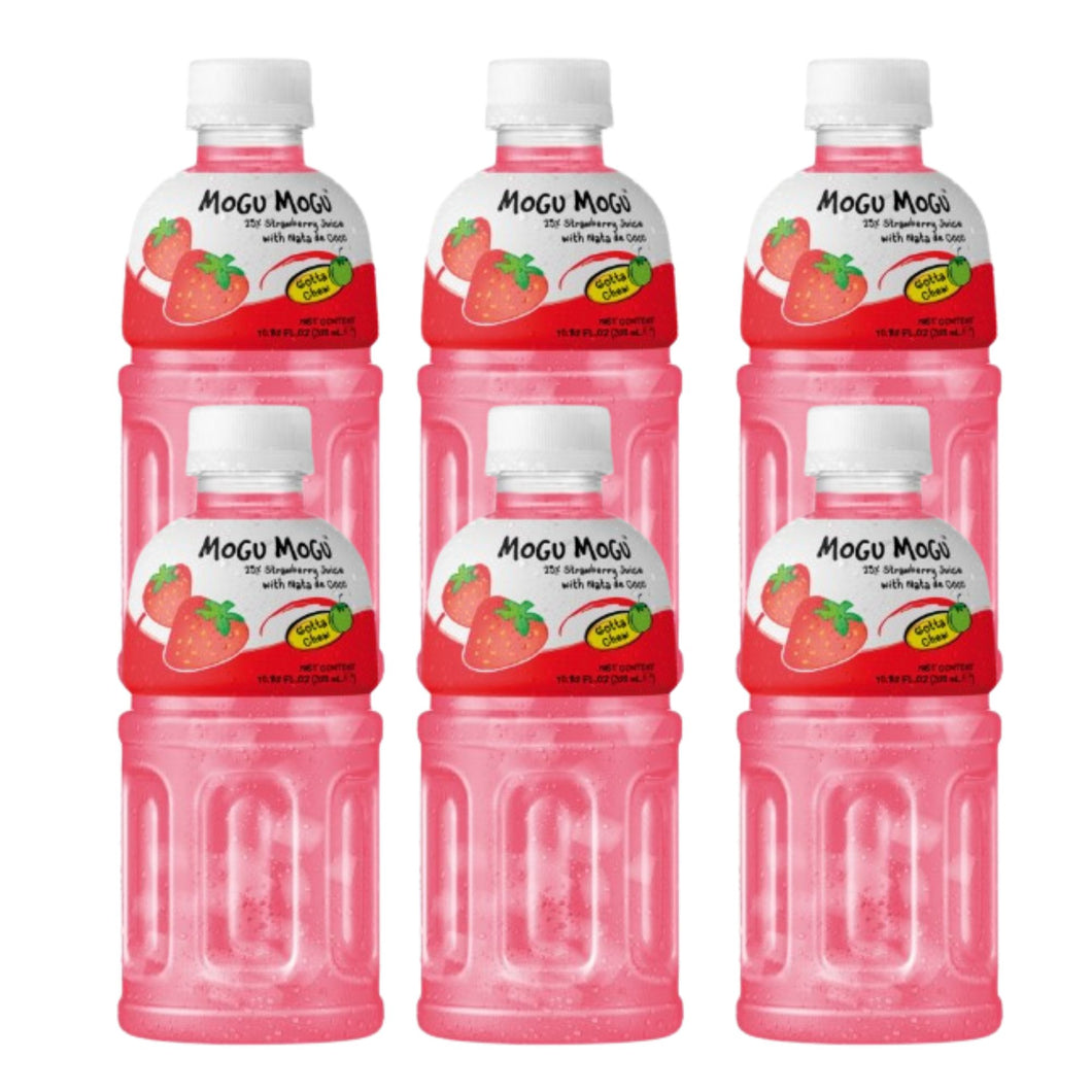 Bibida Japonesa Mogu Mogu De Fresa Con Nata De Coco 320ml 6 Botellas