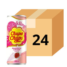 Cargar imagen en el visor de la galería, Bebida Coreana Chupa Chups Gaseoso Sabor De Fresa Cremosa 24 Latas
