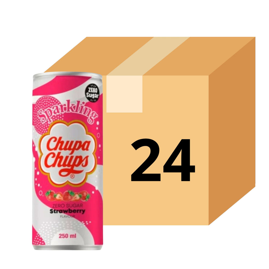 Bebida Coreana Chupa Chups Gaseoso Sabor De Fresa Zero 24 Latas