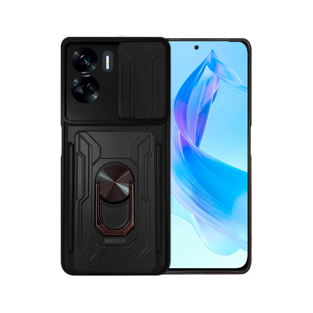 Funda Uso Rudo Con Soporte Anillo y Tarjetero Card Slot Bumper Para Honor 90 Lite