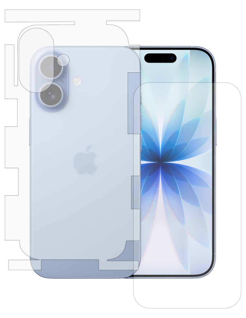 ATTI Kit de Protección 360 Grados para Series iPhone 17, Funda Transparente Acrigel con Mica Cristal Templado 9D de Frontal de la Pantalla, Mica Hidrogel de Trasera y Costado,3 Piezas