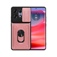 Funda Uso Rudo Con Soporte Anillo y Tarjetero Card Slot Bumper Para Moto Edge 50 Pro