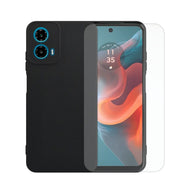 Funda De Silicon Matte Suave Molan Cano Para  Moto G34 y 1 Pieza De Mica HD