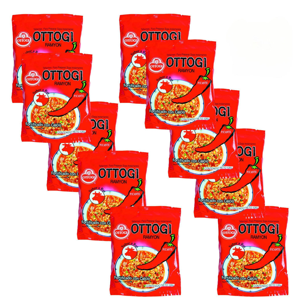 Sopa Instantánea Ramen Coreana Picante Ottogi Sabor Res 10 Bolsas