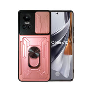 Funda Uso Rudo Con Soporte Anillo y Tarjetero Card Slot Bumper Para Oppo Reno 10 5G