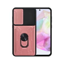 Cargar imagen en el visor de la galería, Funda Uso Rudo Con Soporte Anillo y Tarjetero Card Slot Bumper Para Samsung A35 5G + Mica 9D
