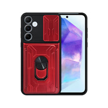 Cargar imagen en el visor de la galería, Funda Uso Rudo Con Soporte Anillo y Tarjetero Card Slot Bumper Para Samsung A55 5G + Mica 9D
