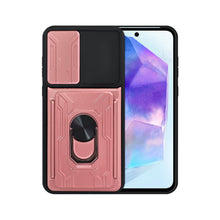 Cargar imagen en el visor de la galería, Funda Uso Rudo Con Soporte Anillo y Tarjetero Card Slot Bumper Para Samsung A55 5G + Mica 9D
