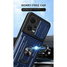 Cargar imagen en el visor de la galería, Funda Uso Rudo Con Soporte Anillo y Tarjetero Card Slot Bumper Para Moto G14
