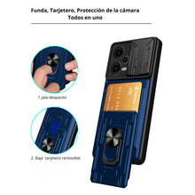 Cargar imagen en el visor de la galería, Funda Uso Rudo Con Soporte Anillo y Tarjetero Card Slot Bumper Para Reno 11f
